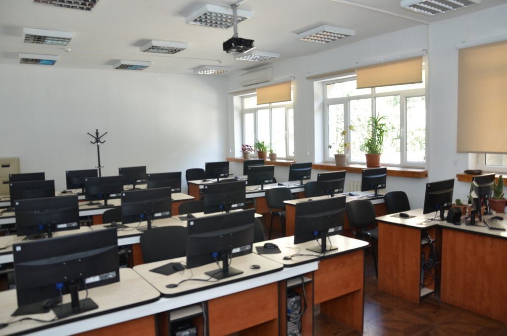 A computer lab equipped through WEF programs at the University of Central Asia.