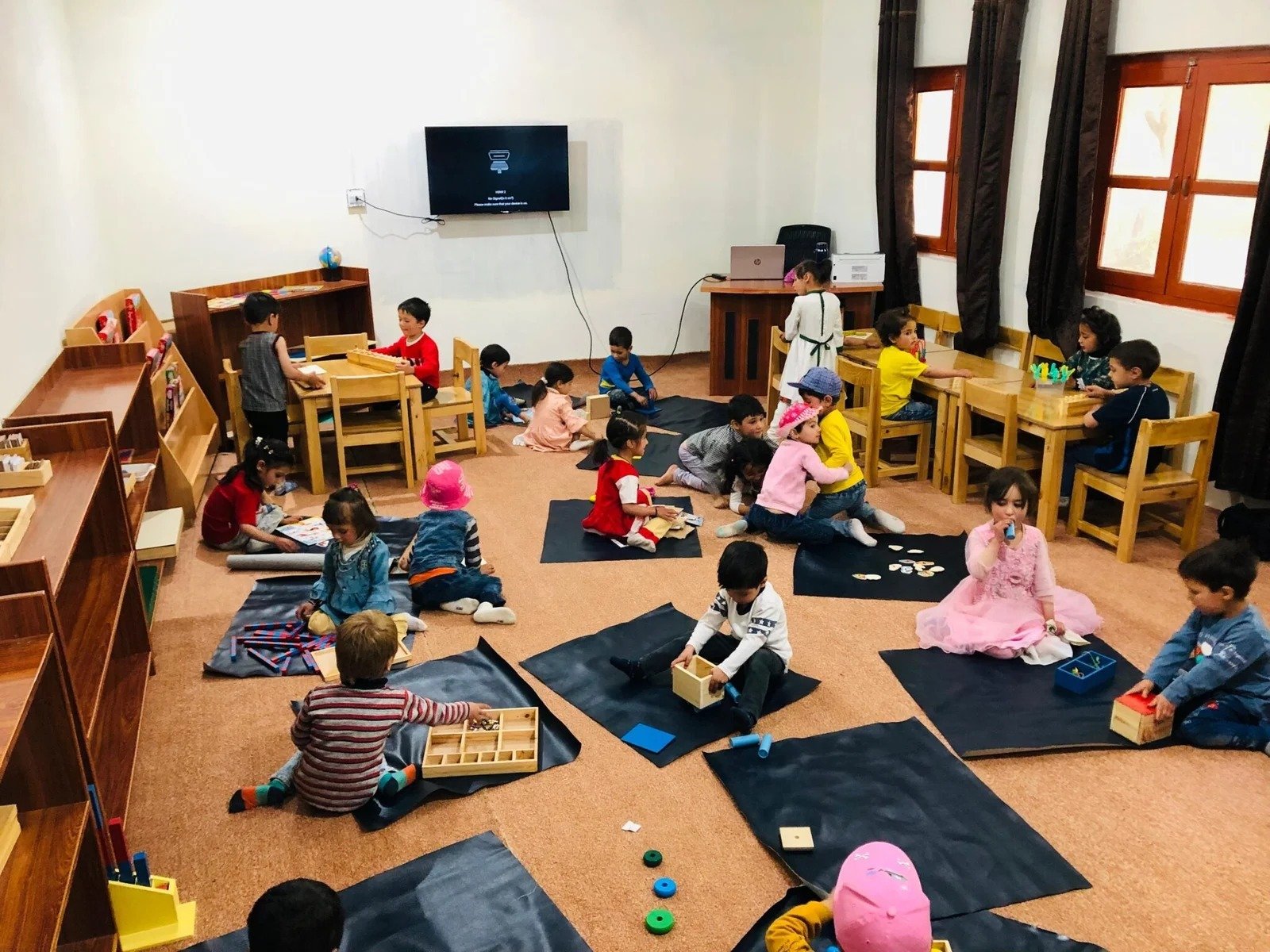 Children in a government school learning center in Chitral.
