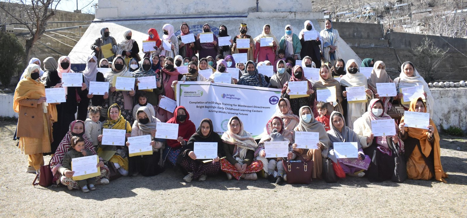 Bright Beginnings teachers celebrate completing training at the University of Chitral